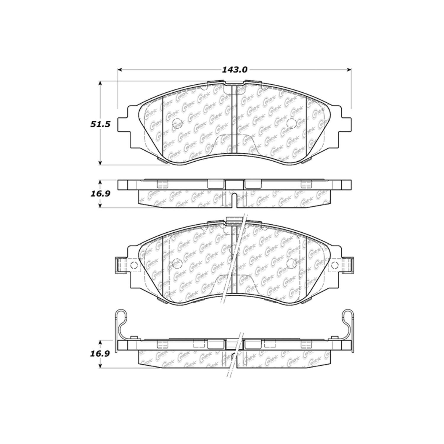 2008, 2007, 2006, 2005 Pontiac Wave Disc Brake Pad Set