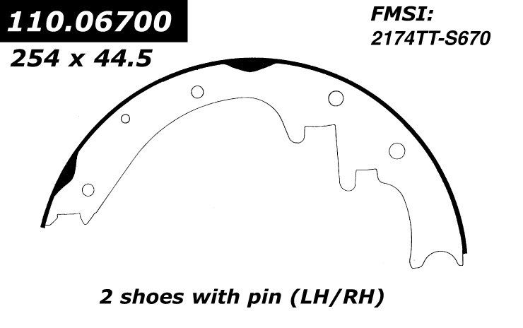 2001, 2000, 1999, 1998, 1997, 1996, 1995, 1994, 1993, 1992, 1991 Jeep Cherokee Drum Brake Shoe