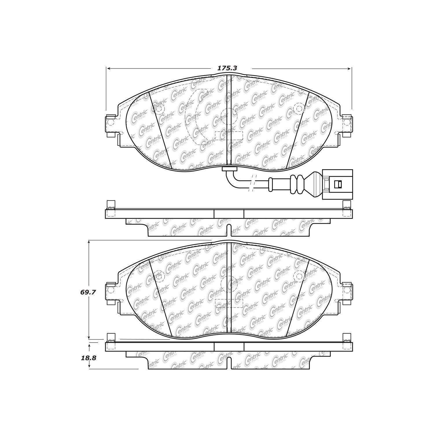 2016, 2015, 2014, 2013, 2012 Volkswagen CC Disc Brake Pad Set