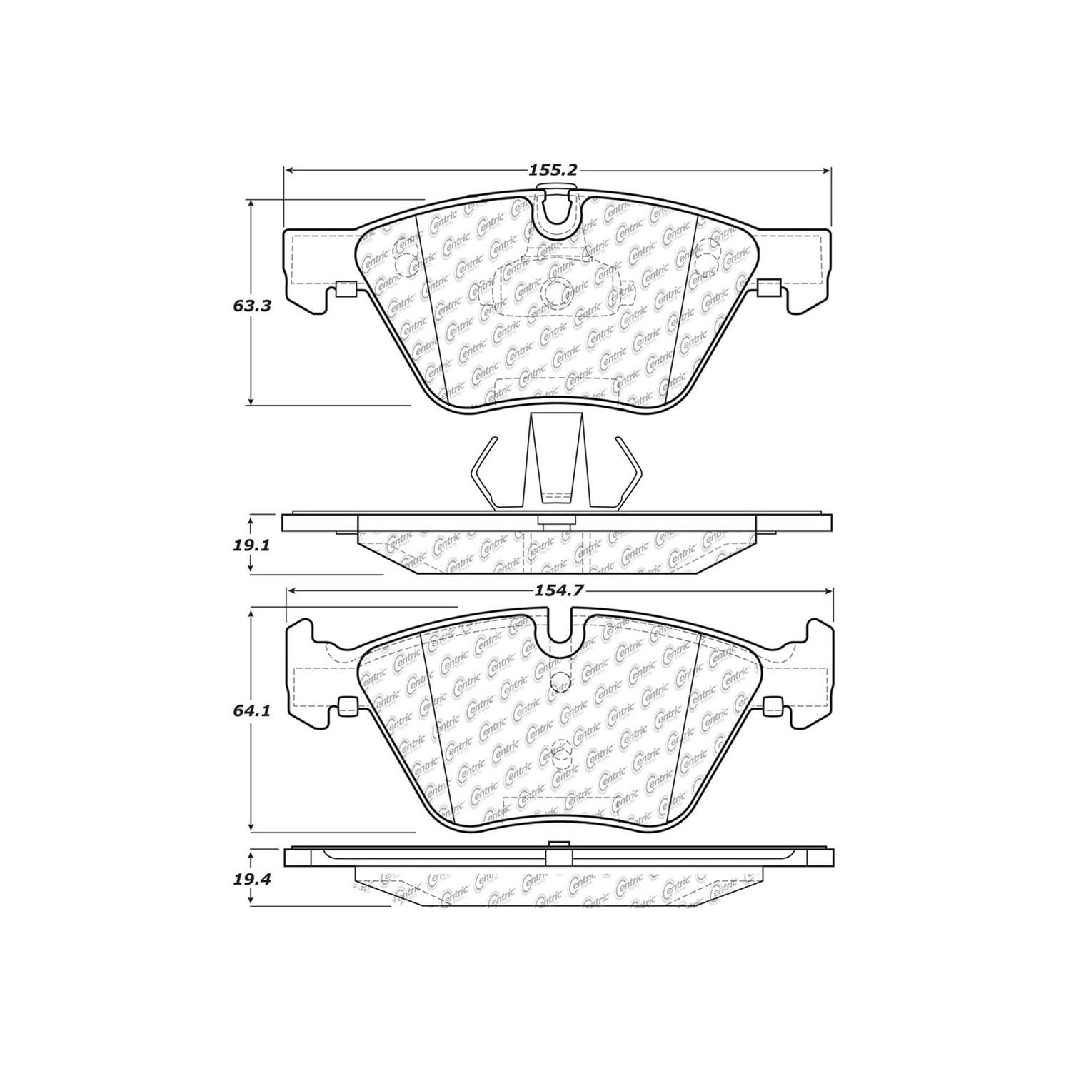 2009-2016 BMW 325i Disc Brake Pad Set Centric