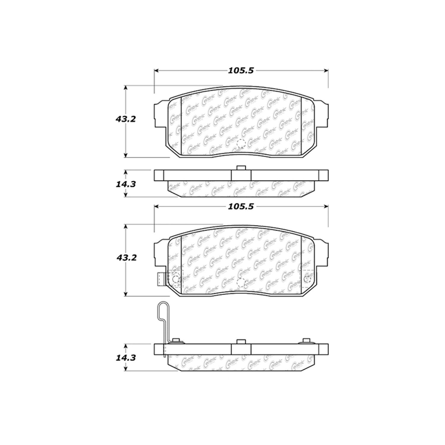 2011, 2010, 2009, 2008, 2007, 2006, 2005, 2004 Mazda RX-8 Disc Brake Pad Set