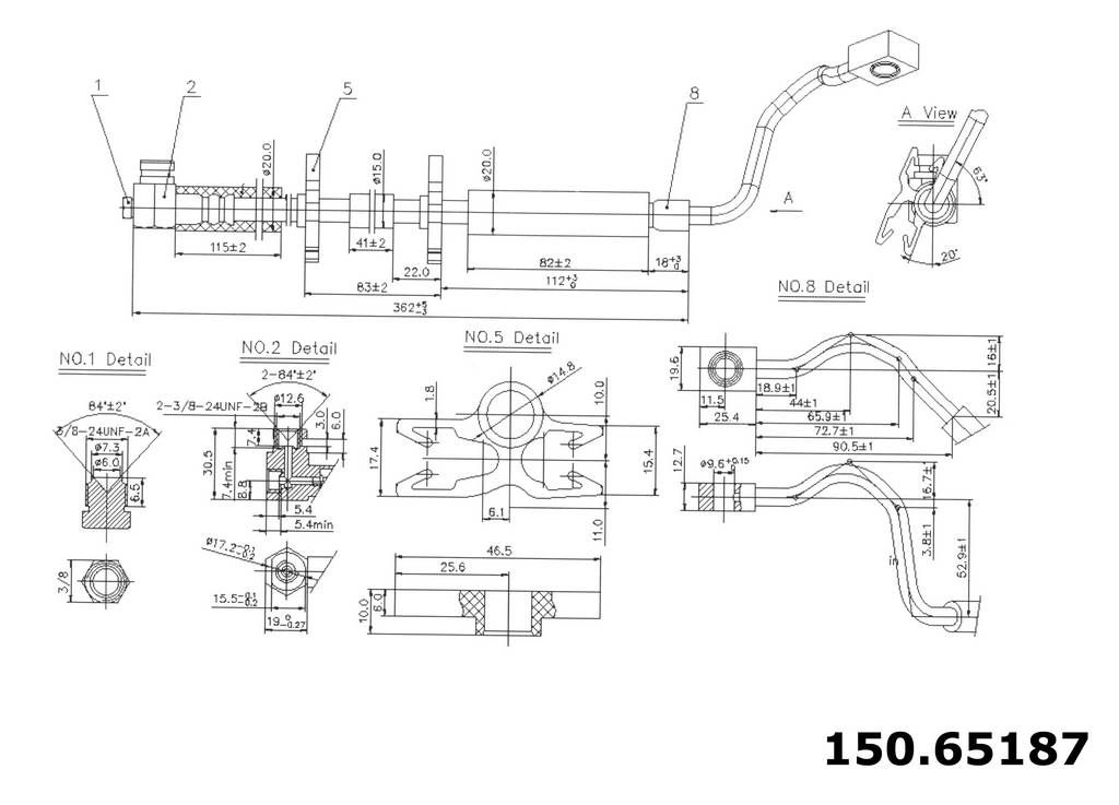 2008, 2007, 2006, 2005 Ford F-150 Brake Hydraulic Hose