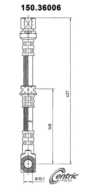 2001, 2000, 1999, 1998, 1997 Cadillac Catera Brake Hydraulic Hose
