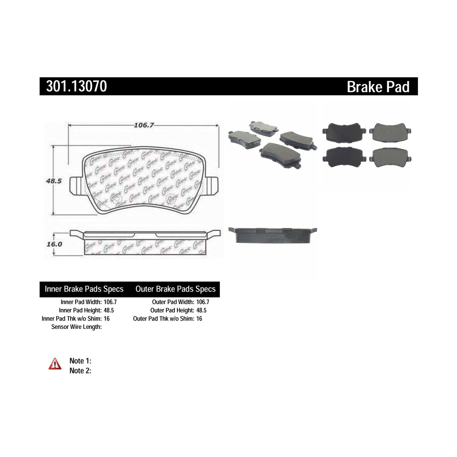 2016, 2015, 2014, 2013, 2012, 2011, 2010, 2009, 2008 Volvo S80 Disc Brake Pad Set