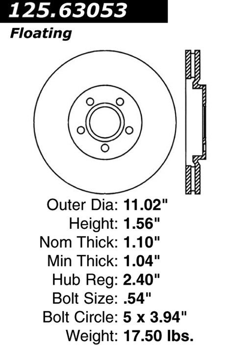 2005, 2004, 2003 Dodge Neon Cruiser Disc Brake Rotor