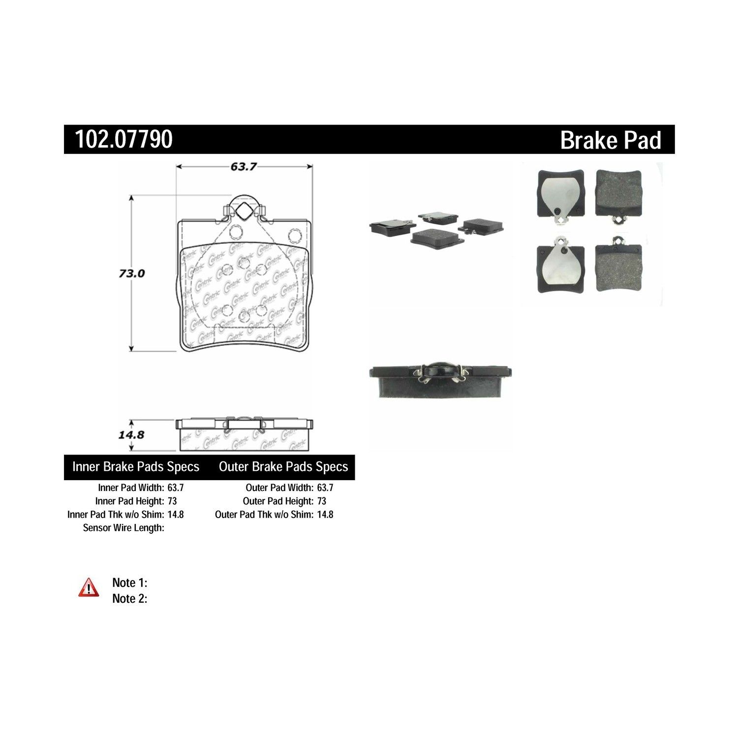 2008, 2007, 2006, 2005, 2004 Chrysler Crossfire 2004-2008 Mercedes-Benz C230 Disc Brake Pad Set