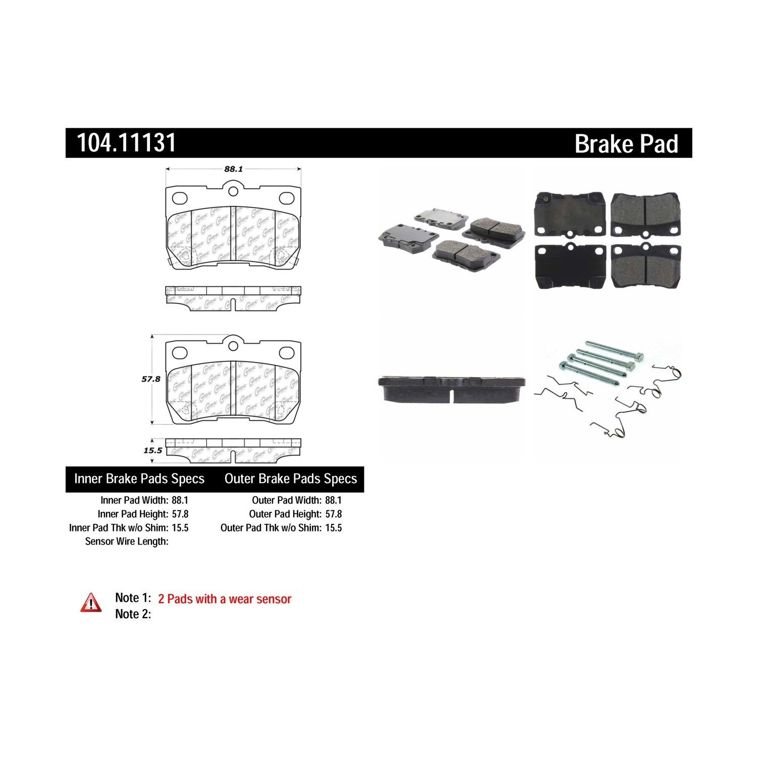 2013, 2012, 2011, 2010, 2009, 2008, 2007, 2006 Lexus IS250 Disc Brake Pad Set