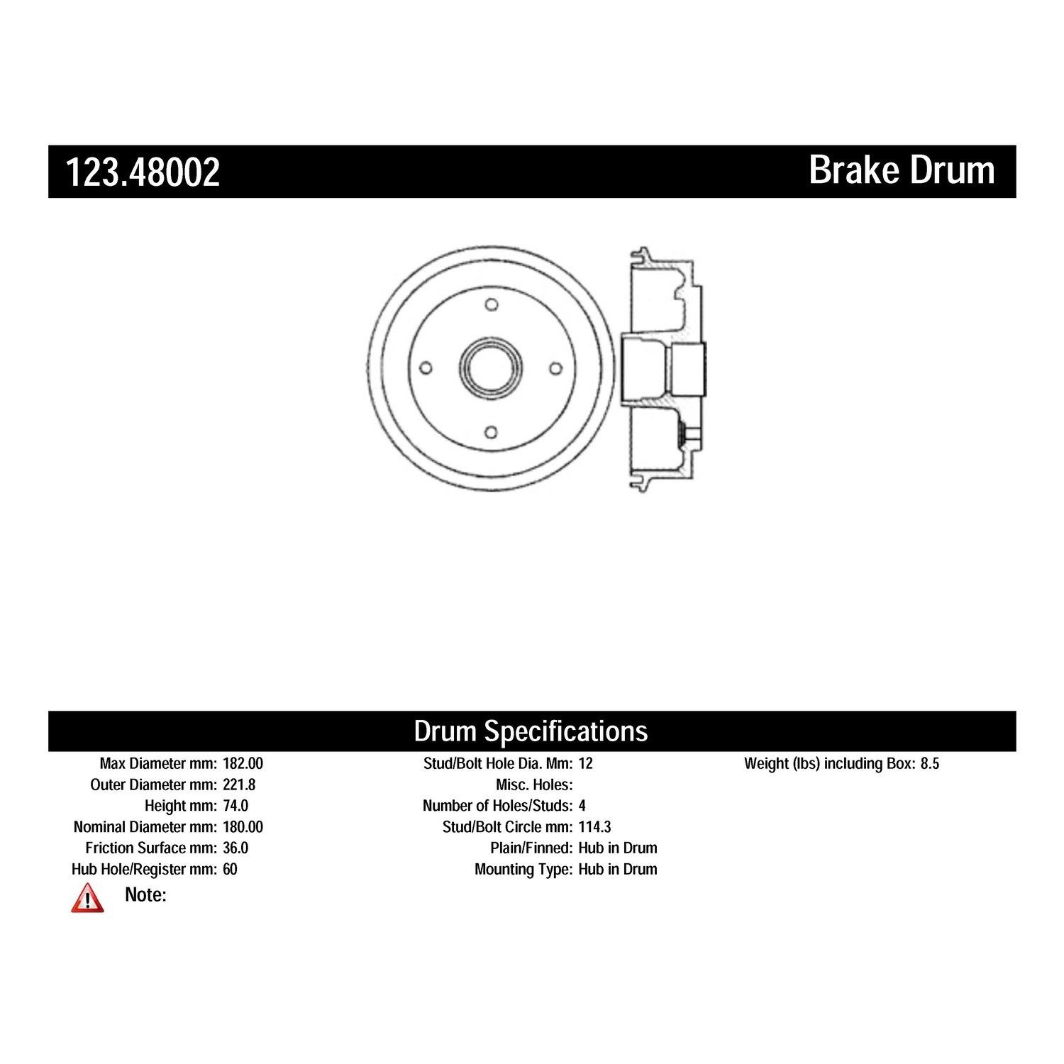 2001, 2000, 1999, 1998, 1997, 1996, 1995, 1994, 1993, 1992, 1991, 1990, 1989 Suzuki Swift Brake Drum
