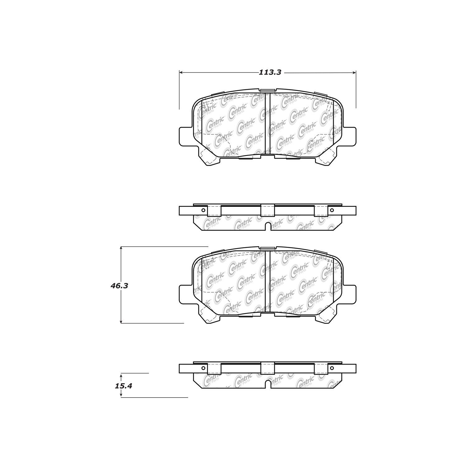 2022, 2021, 2020, 2019, 2018, 2017, 2016, 2015, 2014, 2013, 2012 Honda Pilot Disc Brake Pad Set