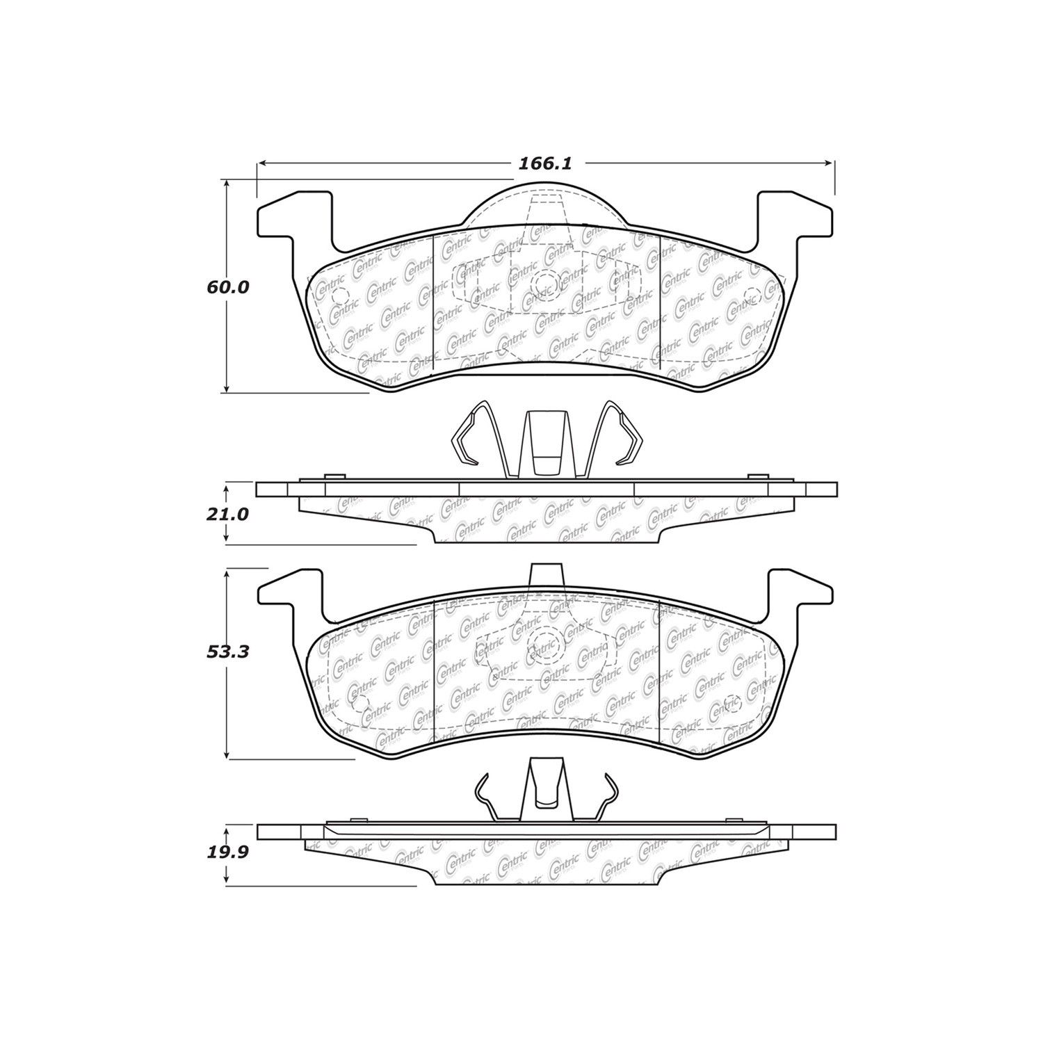 2017, 2016, 2015, 2014, 2013, 2012, 2011, 2010, 2009, 2008, 2007 Lincoln Navigator Disc Brake Pad Set