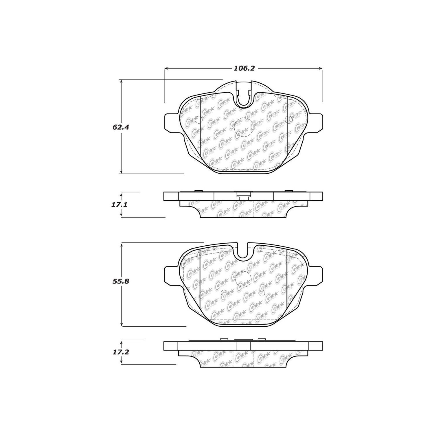2011-2016 BMW 528i Disc Brake Pad Set Centric