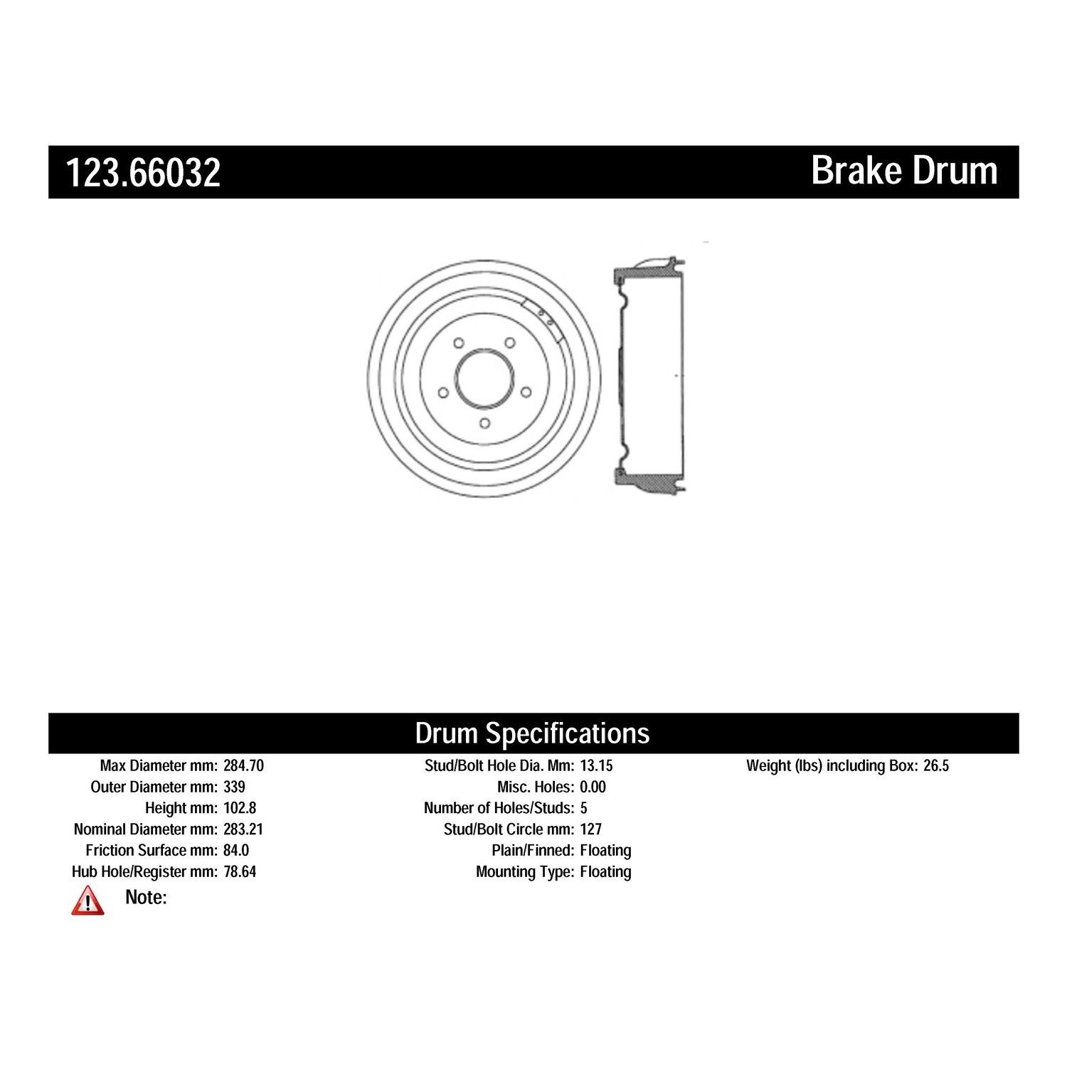 1995, 1994, 1993, 1992, 1991, 1990 GMC G2500 Brake Drum