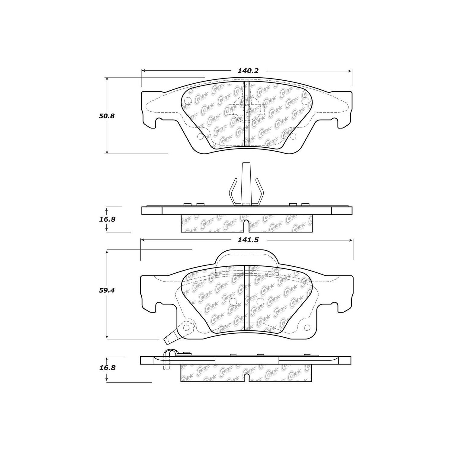 2020, 2019, 2018, 2017, 2016, 2015, 2014, 2013, 2012, 2011 Dodge Durango Disc Brake Pad Set