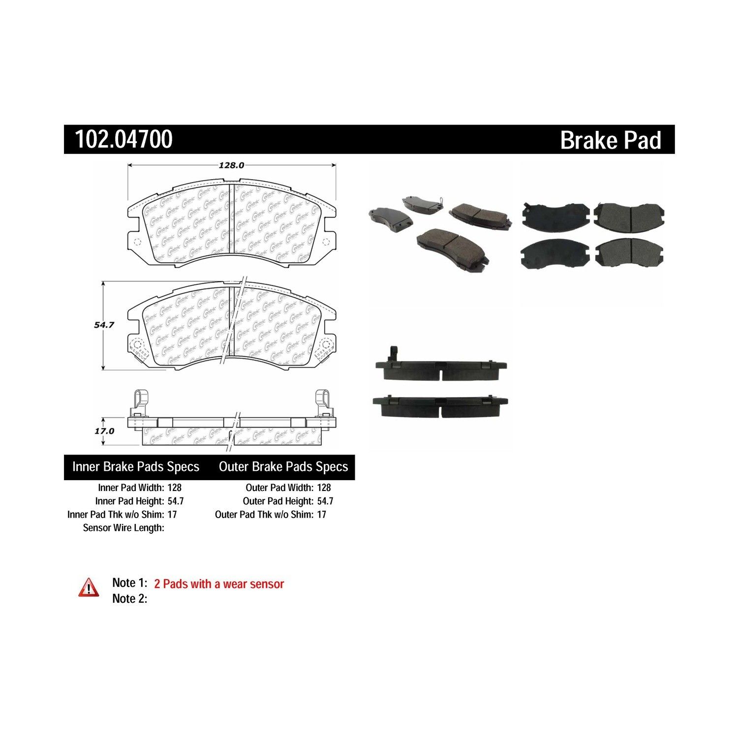 1996, 1995, 1994, 1993, 1992, 1991, 1990 Subaru Legacy Disc Brake Pad Set