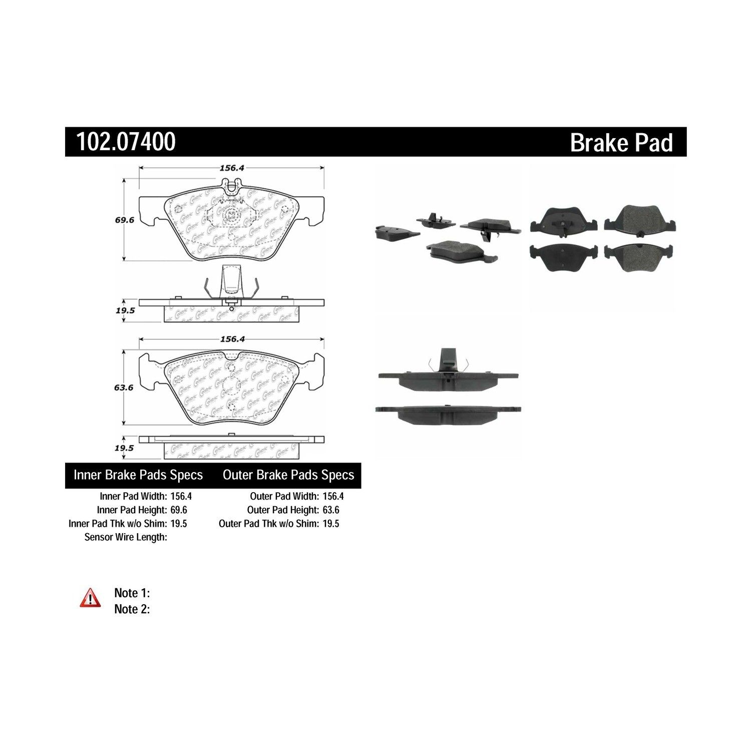 2008, 2007, 2006, 2005, 2004 Chrysler Crossfire 2004-2008 Mercedes-Benz CLK320 Disc Brake Pad Set