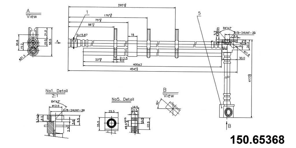 2014, 2013, 2012, 2011, 2010, 2009, 2008, 2007 Ford E-150 Brake Hydraulic Hose