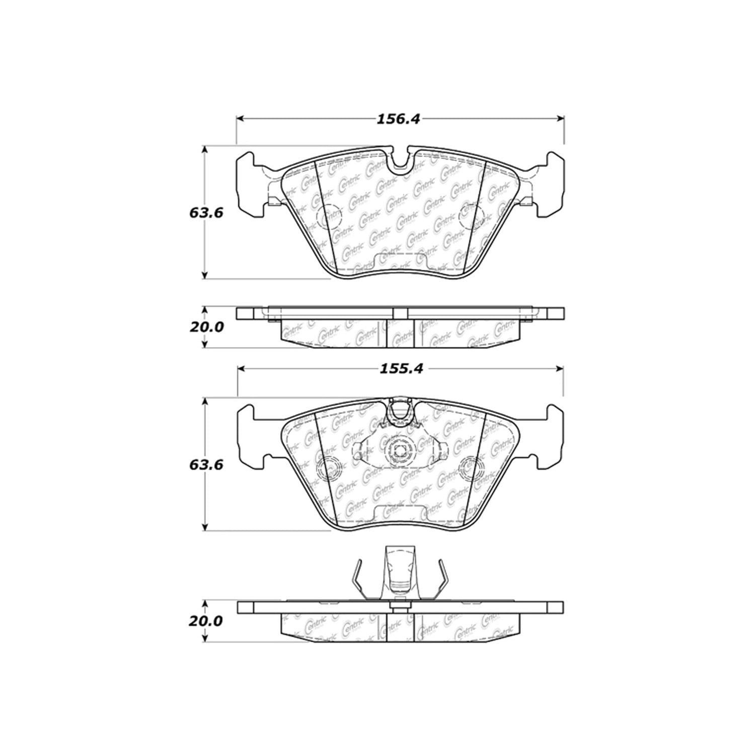 2003-2008 BMW 330Ci Disc Brake Pad Set Centric