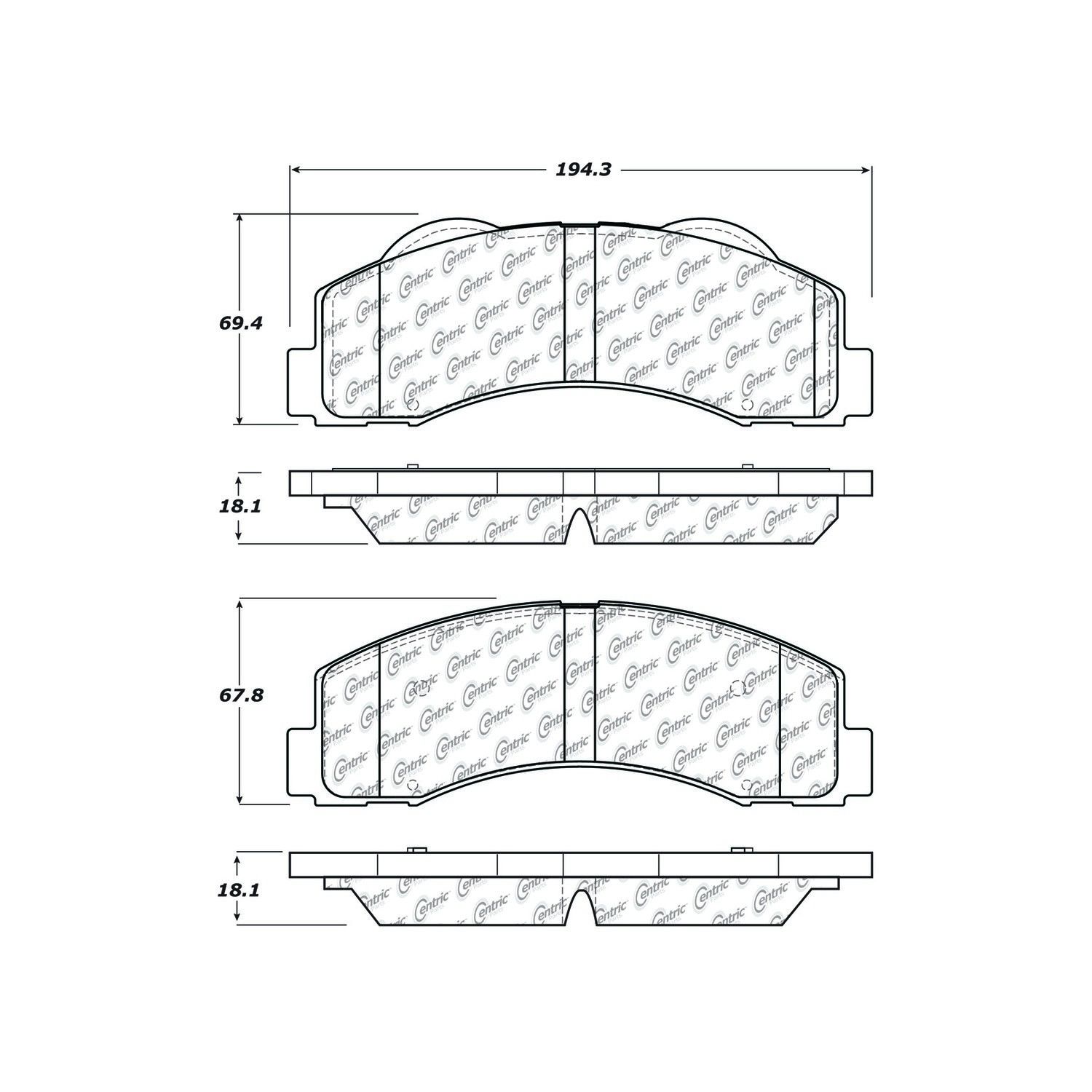 2021, 2020, 2019, 2018, 2017, 2016, 2015, 2014, 2013, 2012, 2011, 2010 Ford Expedition Disc Brake Pad Set