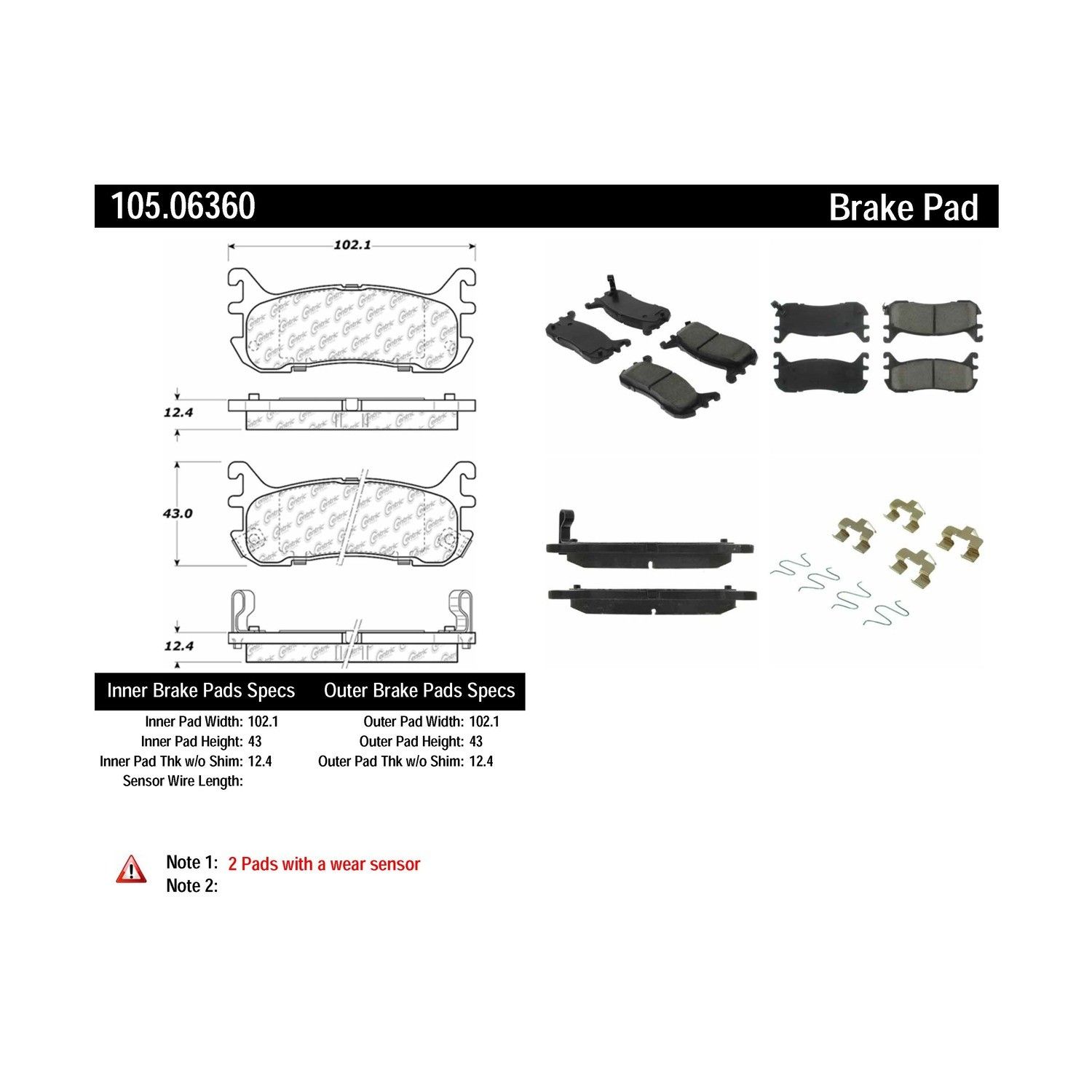2002, 2001, 2000, 1999, 1998, 1997, 1996, 1995, 1994 Mazda Miata Disc Brake Pad Set