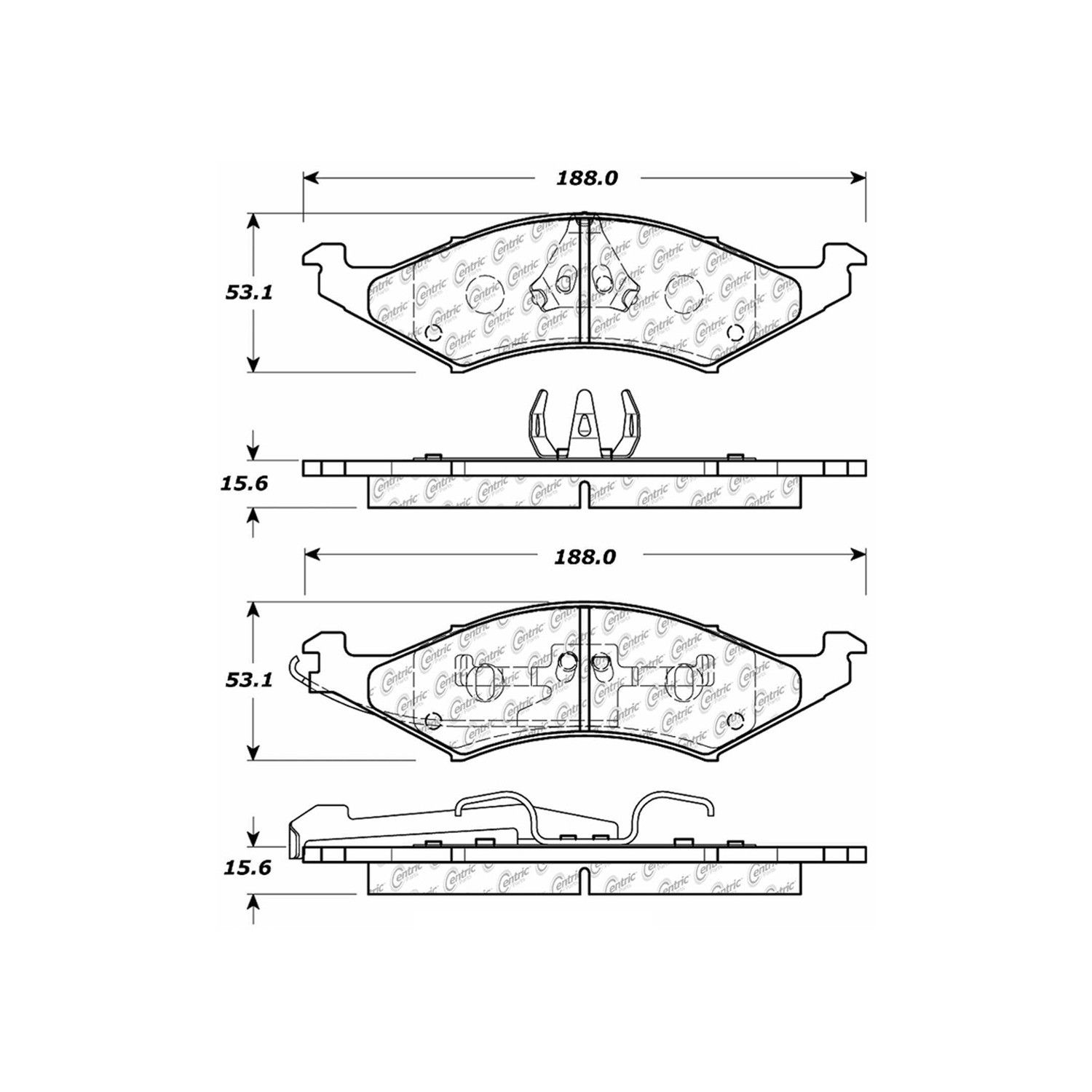 1992, 1991, 1990, 1989, 1988, 1987, 1986 Mercury Sable Disc Brake Pad Set
