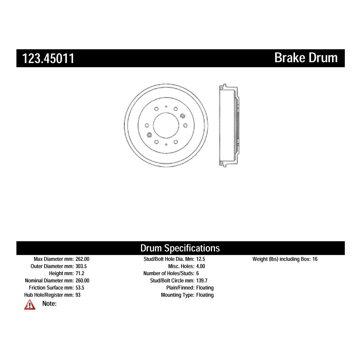 1987, 1986 Mazda B2000 Brake Drum