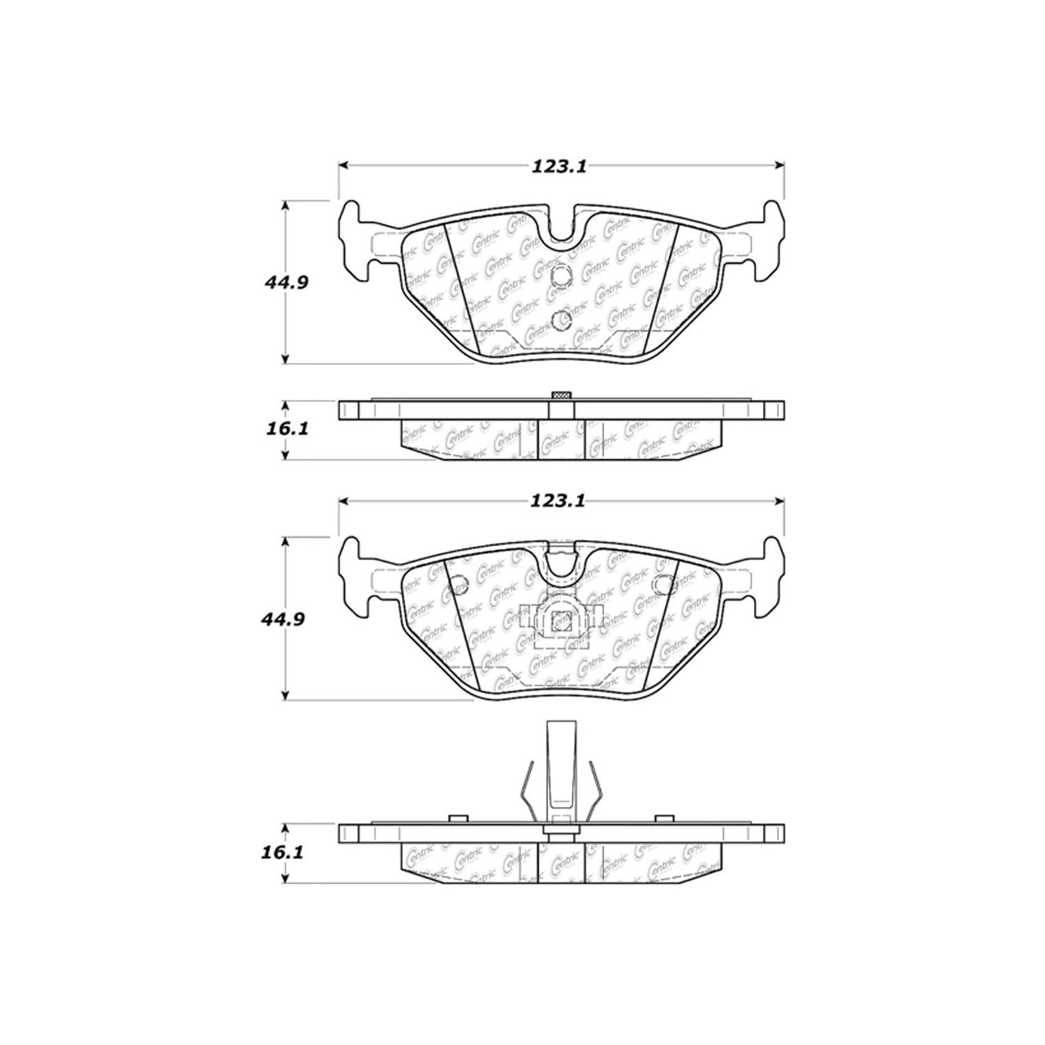 2003-2008 BMW 318i Disc Brake Pad Set Centric