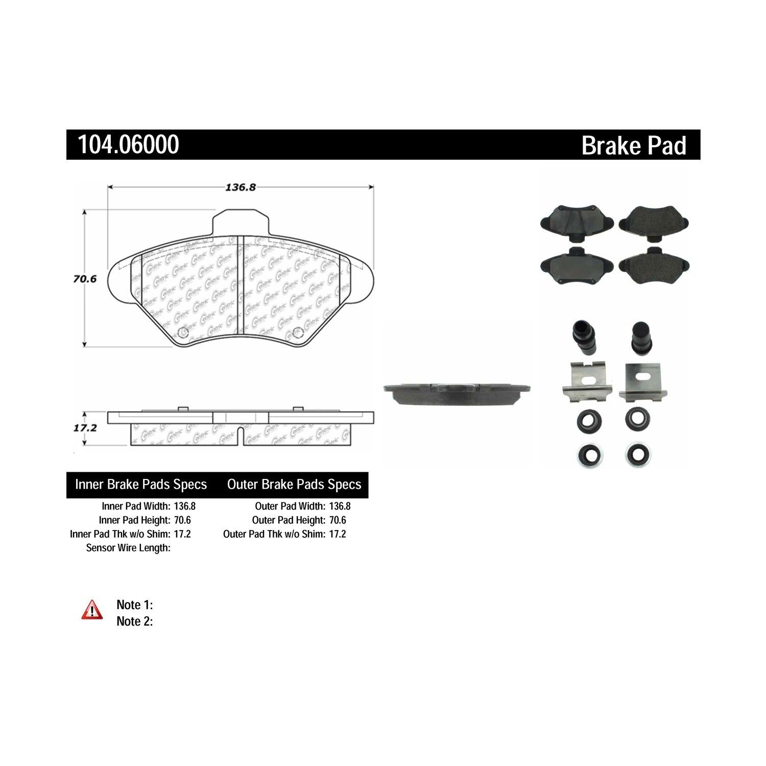 1998, 1997, 1996, 1995, 1994 Ford Mustang Disc Brake Pad Set