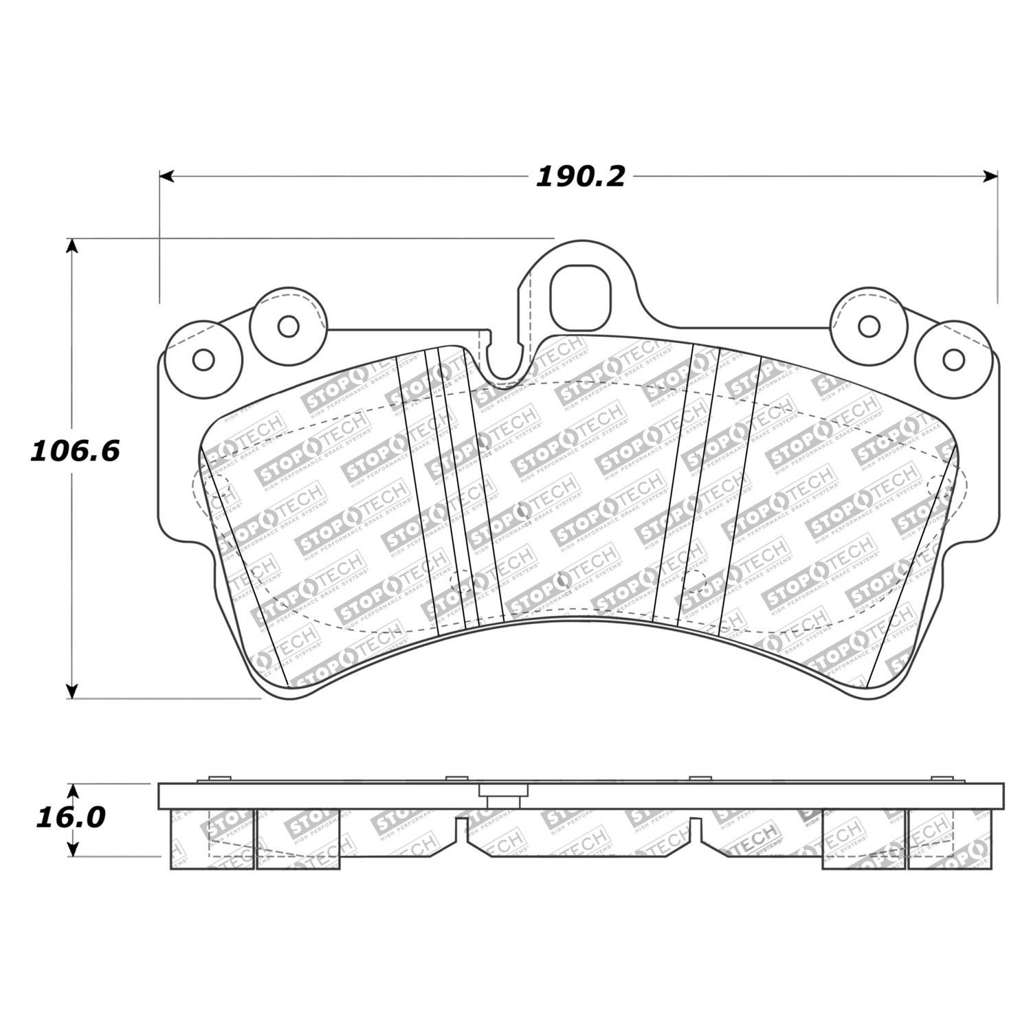 2010, 2009, 2008, 2007, 2006, 2005, 2004, 2003 Porsche Cayenne Disc Brake Pad Set