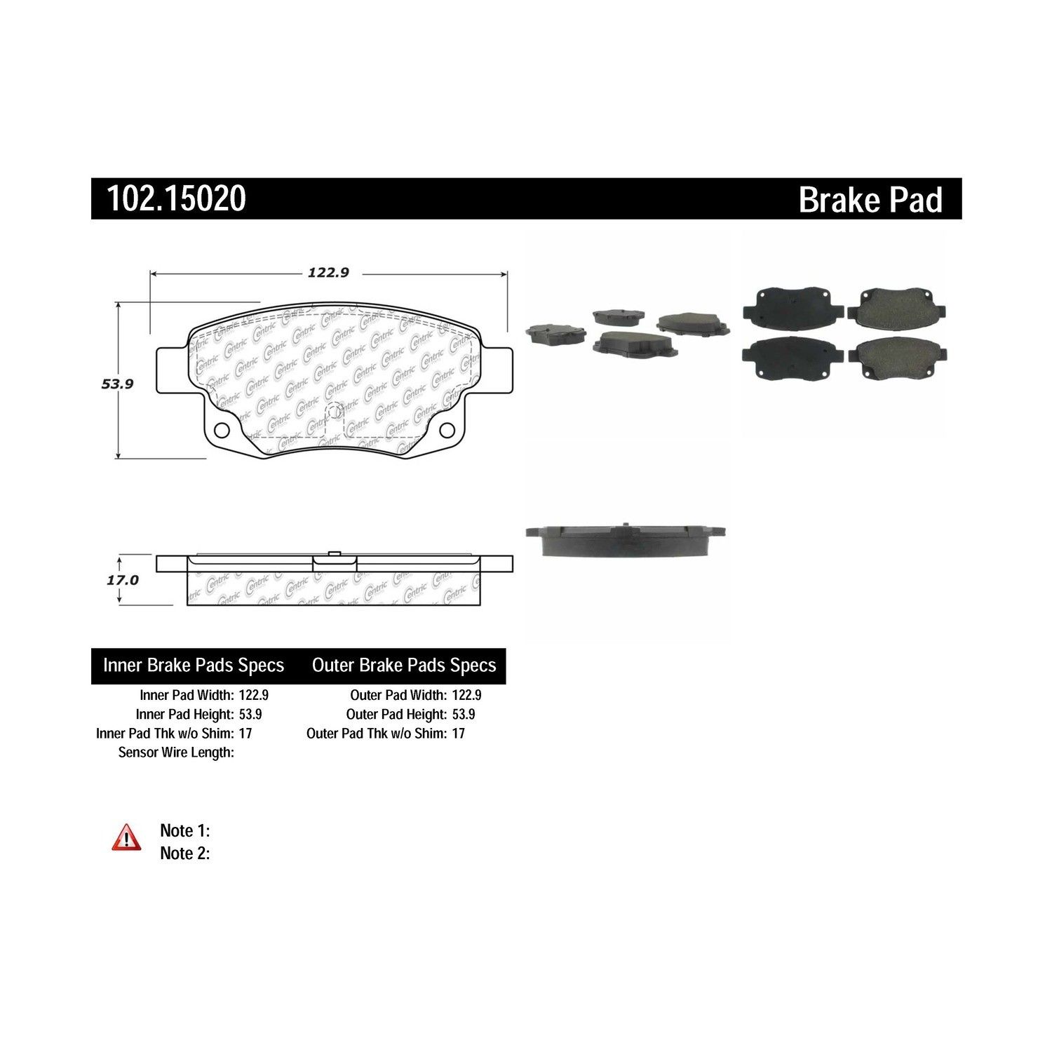 2013, 2012, 2011, 2010, 2009, 2008, 2007 Ford Transit Disc Brake Pad Set