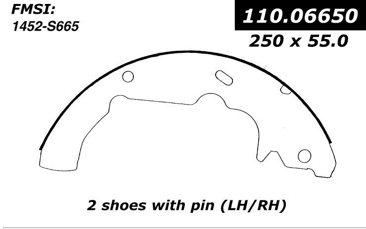 2003, 2002, 2001, 2000, 1999, 1998, 1997, 1996, 1995 Ford Windstar Drum Brake Shoe
