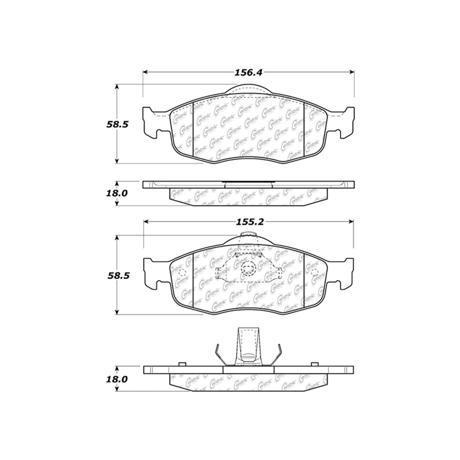 2000, 1999, 1998, 1997, 1996, 1995 Ford Contour Disc Brake Pad Set