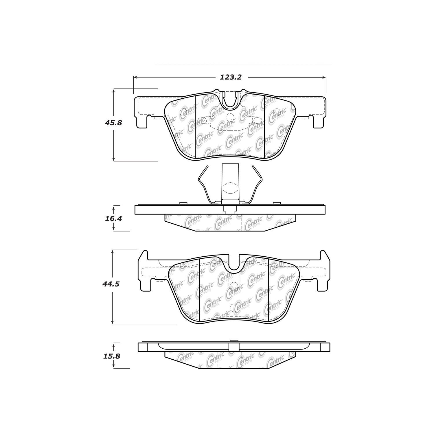 2018, 2017, 2016, 2015, 2014, 2013, 2012 BMW 320i Disc Brake Pad Set