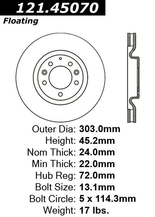 2008, 2007, 2006, 2005, 2004 Mazda RX-8 Disc Brake Rotor
