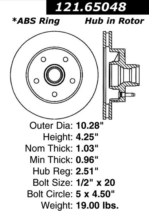 1997, 1996, 1995 Mazda B3000 Disc Brake Rotor and Hub Assembly