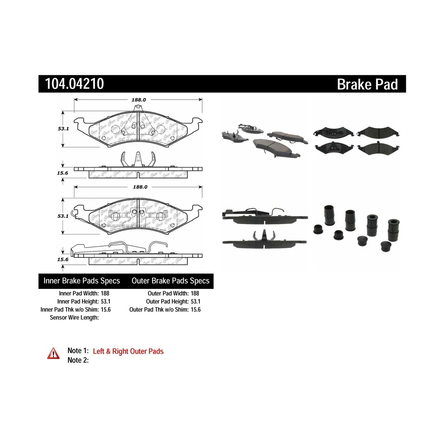 1993, 1992, 1991, 1990, 1989, 1988, 1987, 1986 Mercury Sable Disc Brake Pad Set