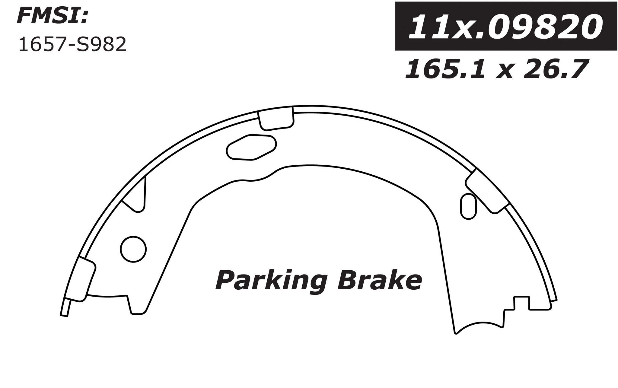 2016, 2015, 2014, 2013, 2012, 2011 Kia Optima Parking Brake Shoe