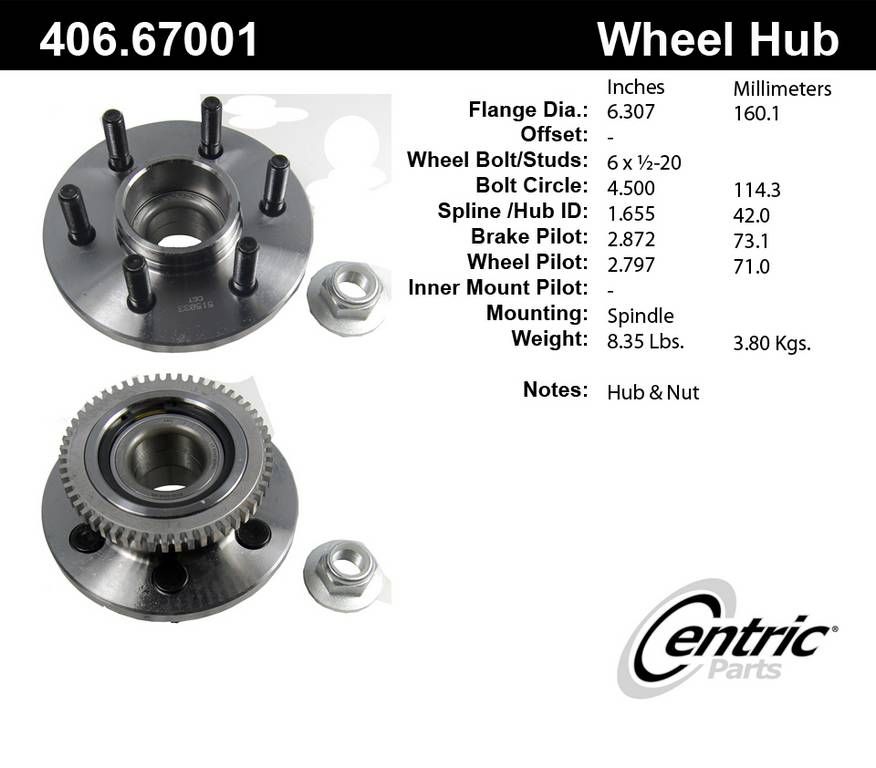 2003, 2002, 2001, 2000, 1999 Dodge Durango Wheel Bearing and Hub Assembly