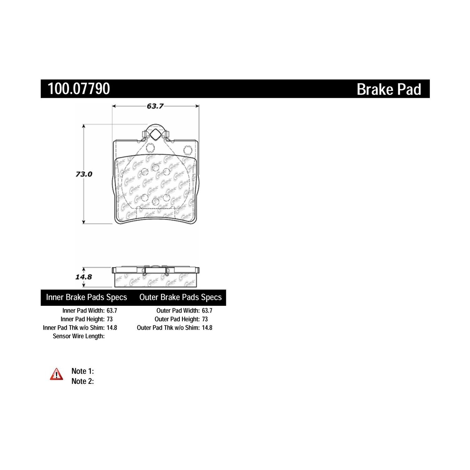 2008, 2007, 2006, 2005, 2004 Chrysler Crossfire 2004-2008 Mercedes-Benz C230 Disc Brake Pad Set