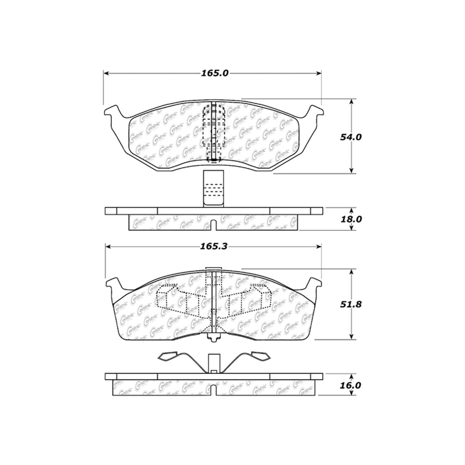 2005, 2004, 2003, 2002, 2001, 2000, 1999, 1998, 1997, 1996, 1995 Dodge Neon Disc Brake Pad Set