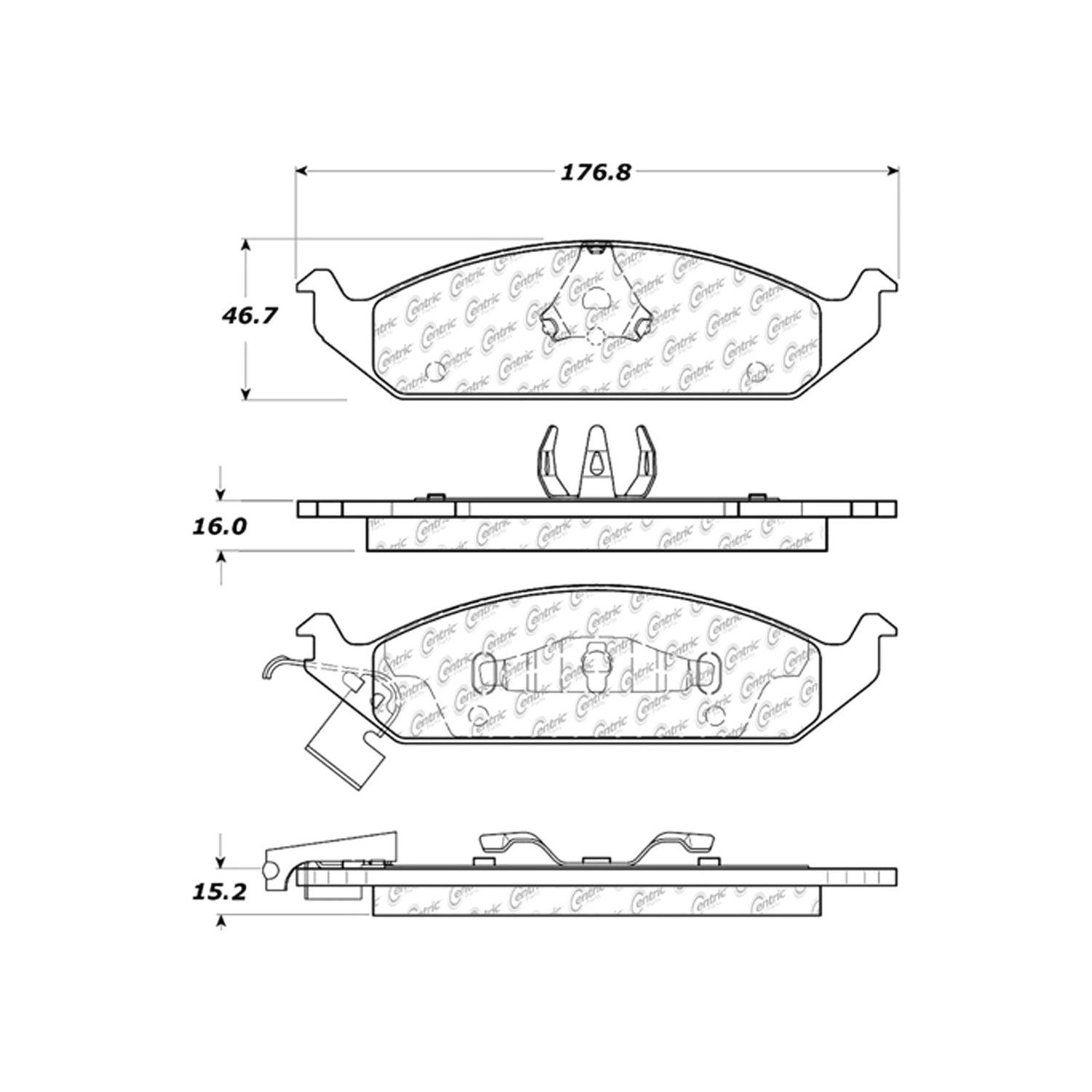 2000, 1999, 1998, 1997, 1996, 1995 Dodge Stratus Disc Brake Pad Set