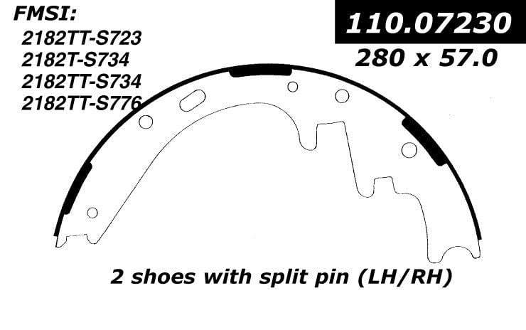 2002, 2001, 2000, 1999, 1998 Dodge Durango Drum Brake Shoe