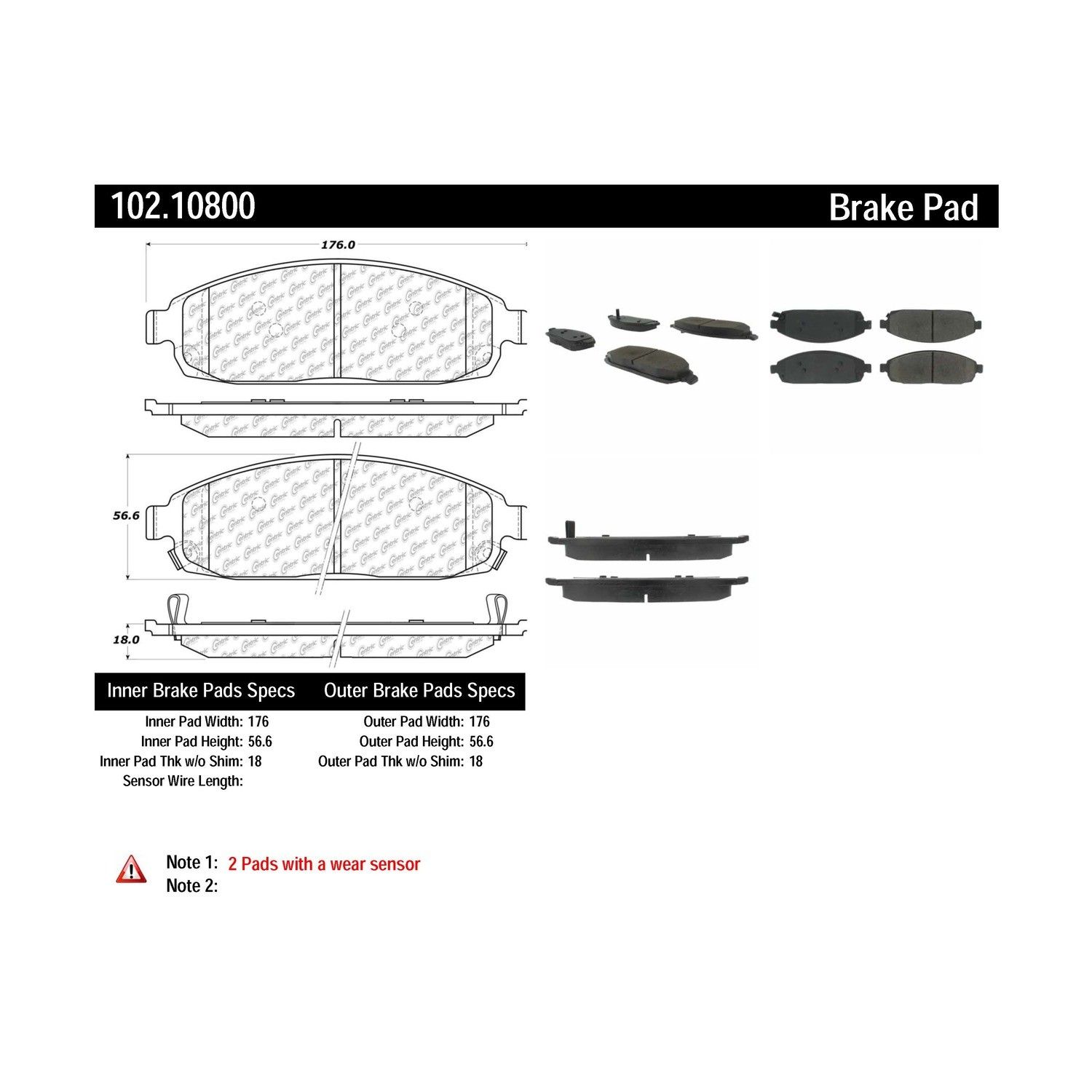 2010, 2009, 2008, 2007, 2006 Jeep Commander Disc Brake Pad Set