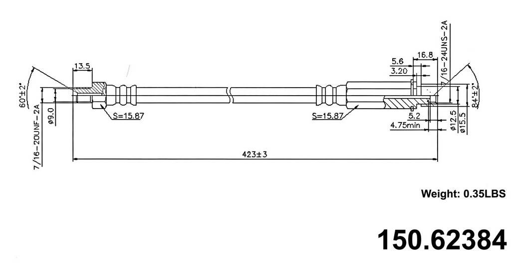 1966 Chevrolet Caprice Air Brake Hydraulic Hose