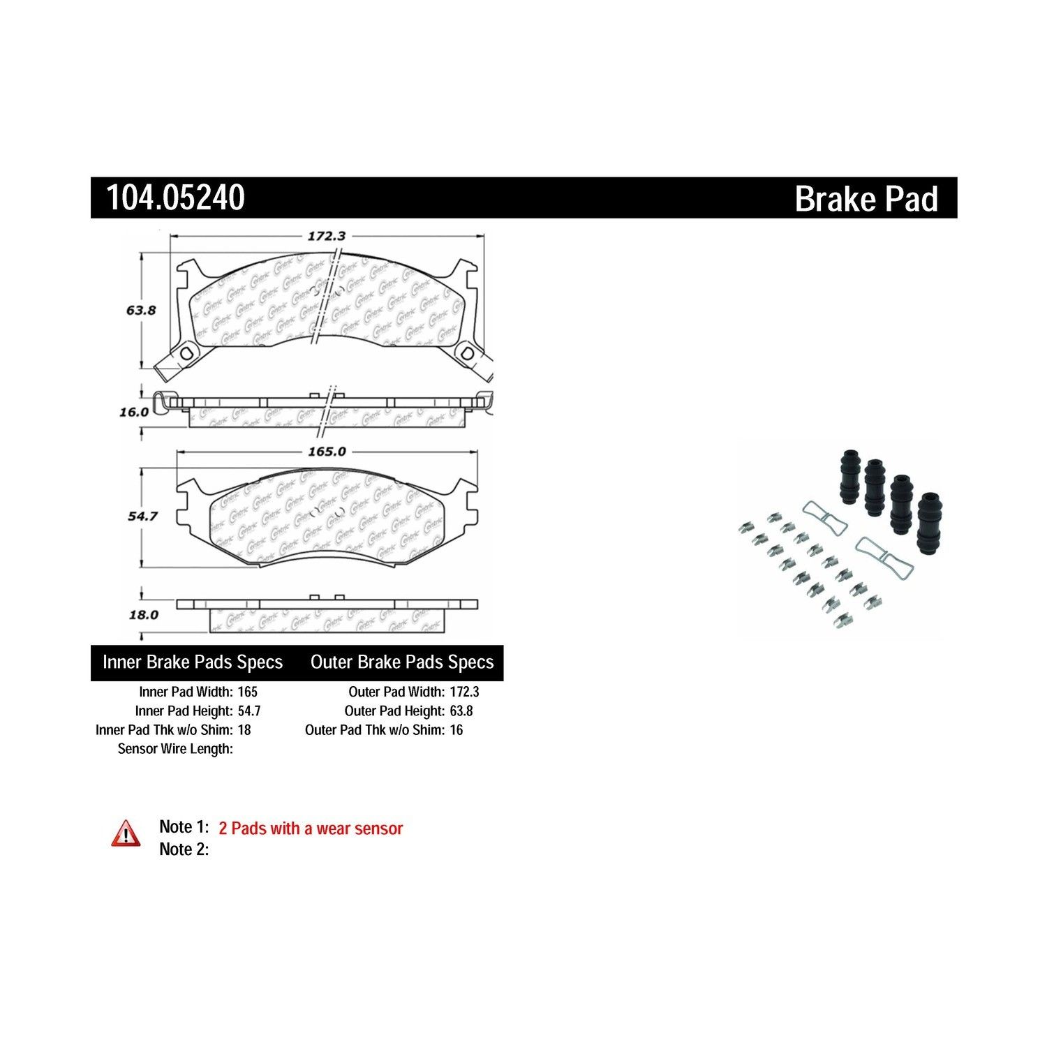 1994, 1993, 1992, 1991 Dodge Shadow Disc Brake Pad Set