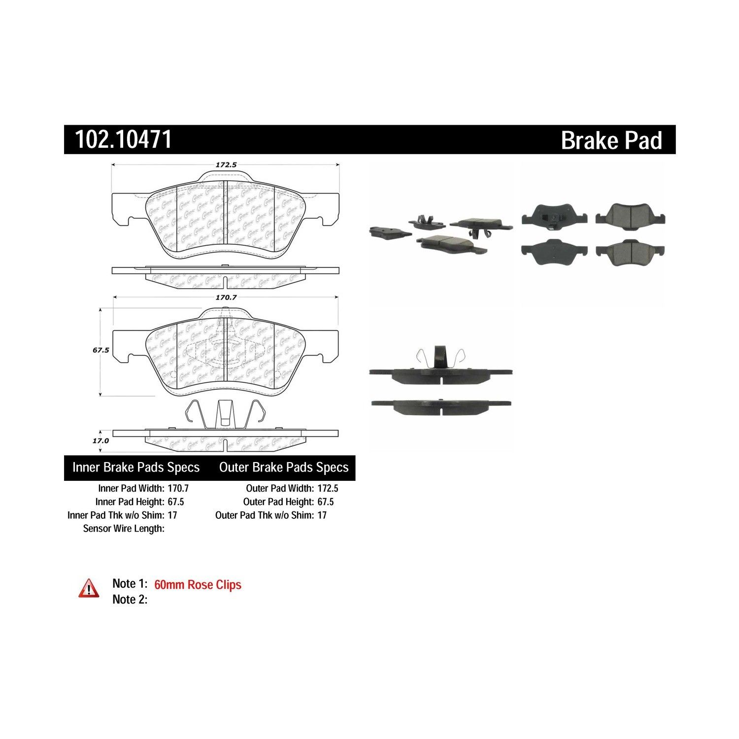 2009, 2008 Mazda Tribute Disc Brake Pad Set