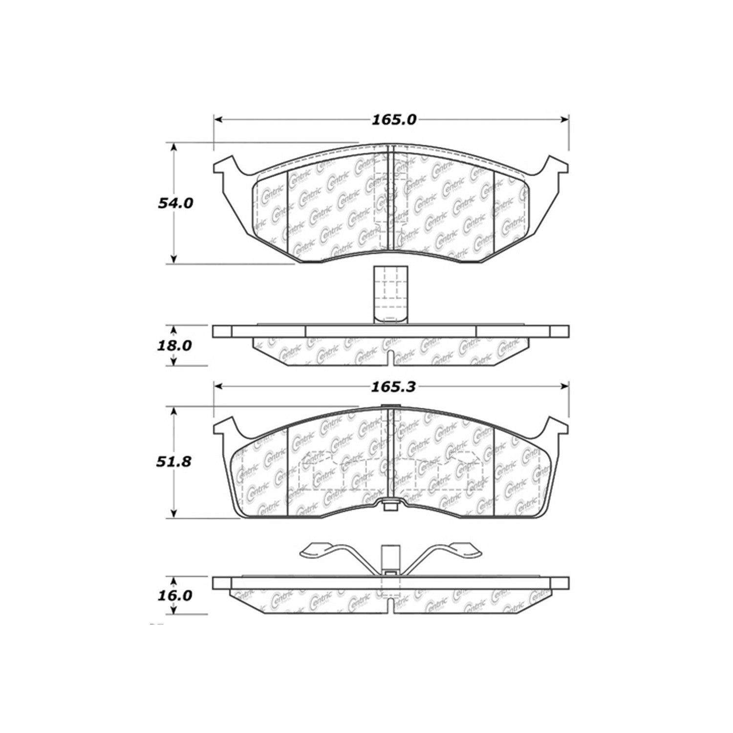 1997, 1996, 1995, 1994, 1993 Dodge Intrepid Disc Brake Pad Set