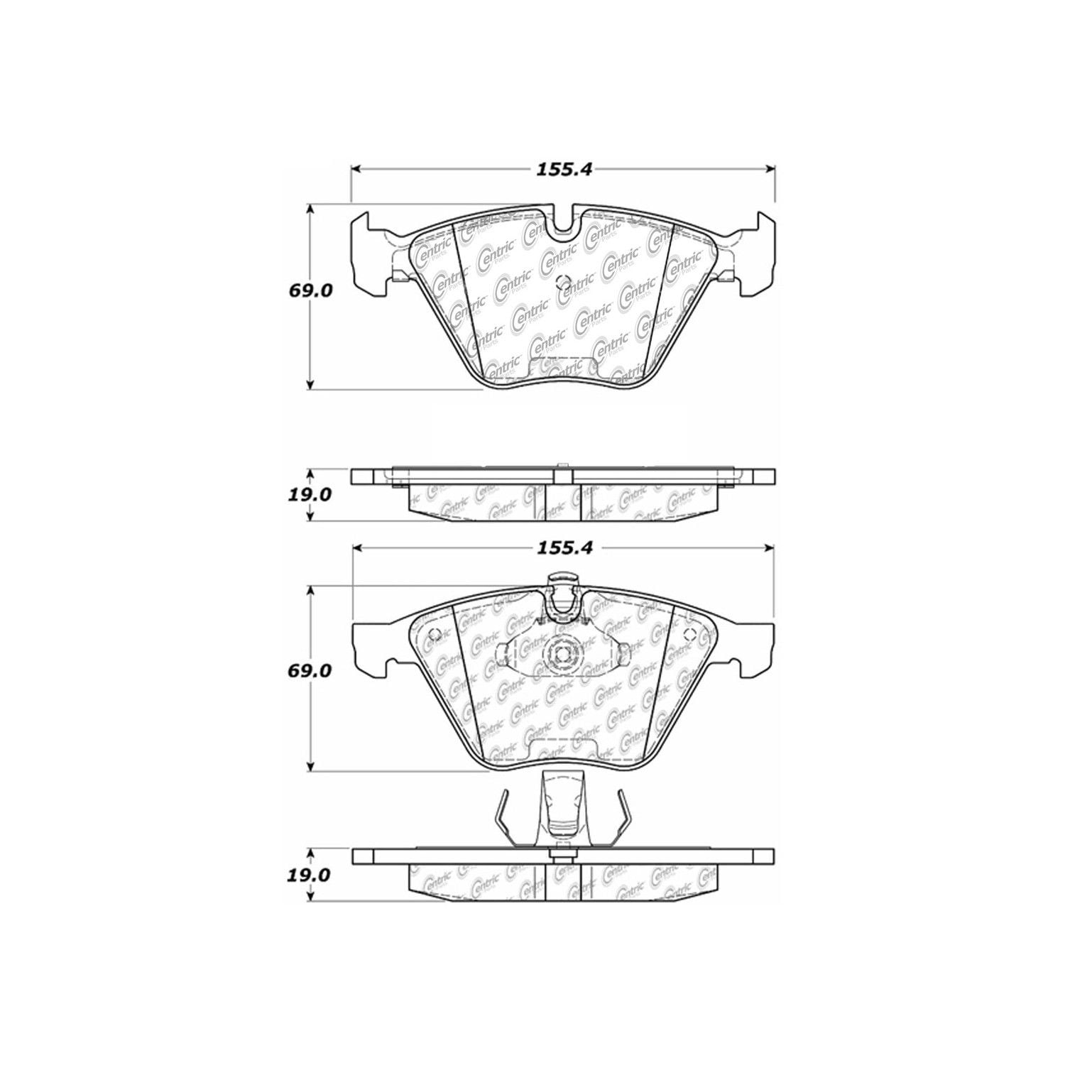 2011-2016 BMW 335d Disc Brake Pad Set Centric