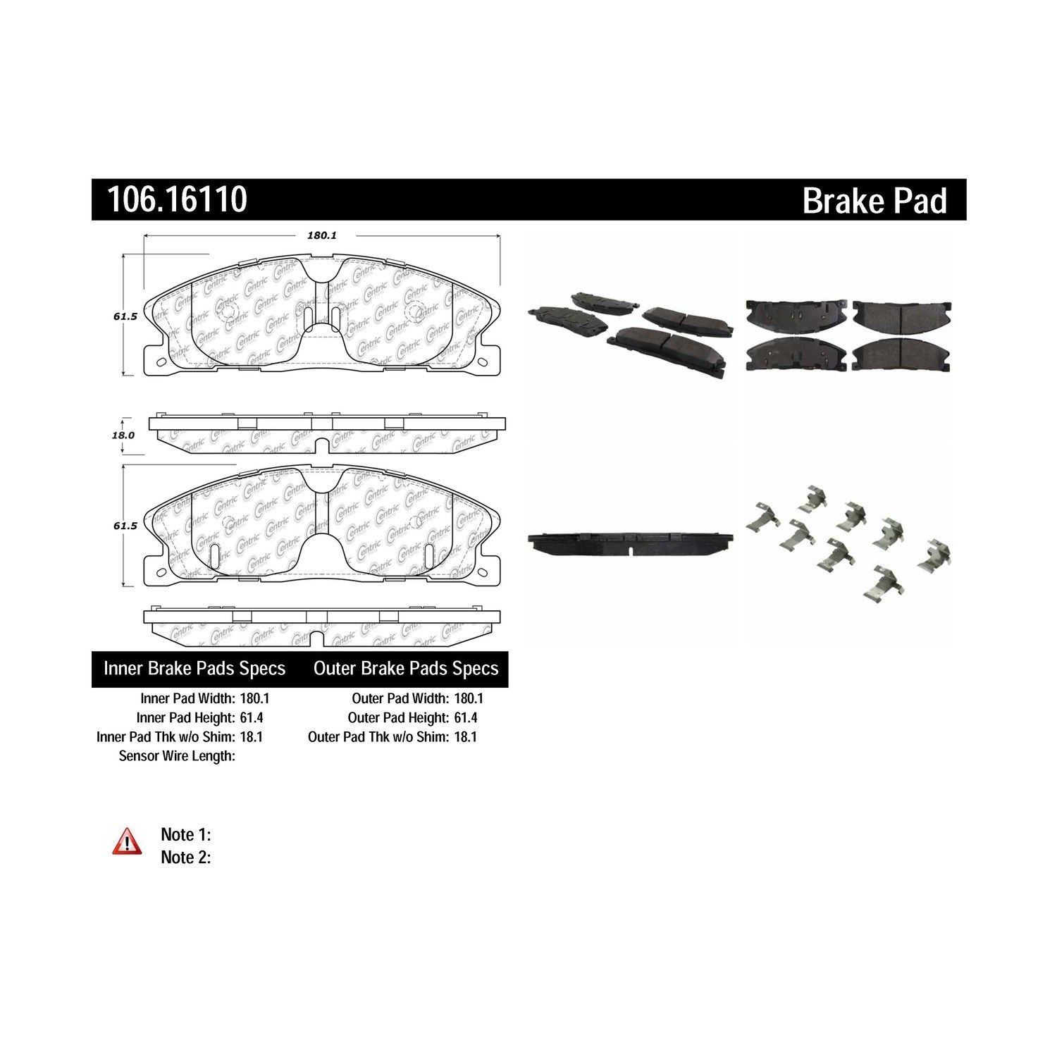 2019, 2018, 2017, 2016, 2015, 2014, 2013 Ford Police Interceptor Utility Disc Brake Pad Set