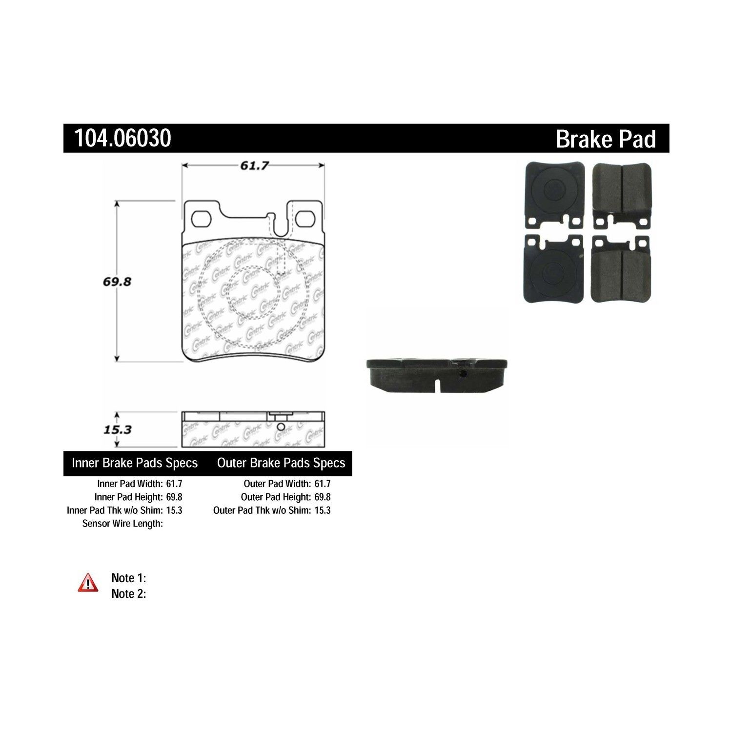 2006, 2005 Chrysler Crossfire Disc Brake Pad Set