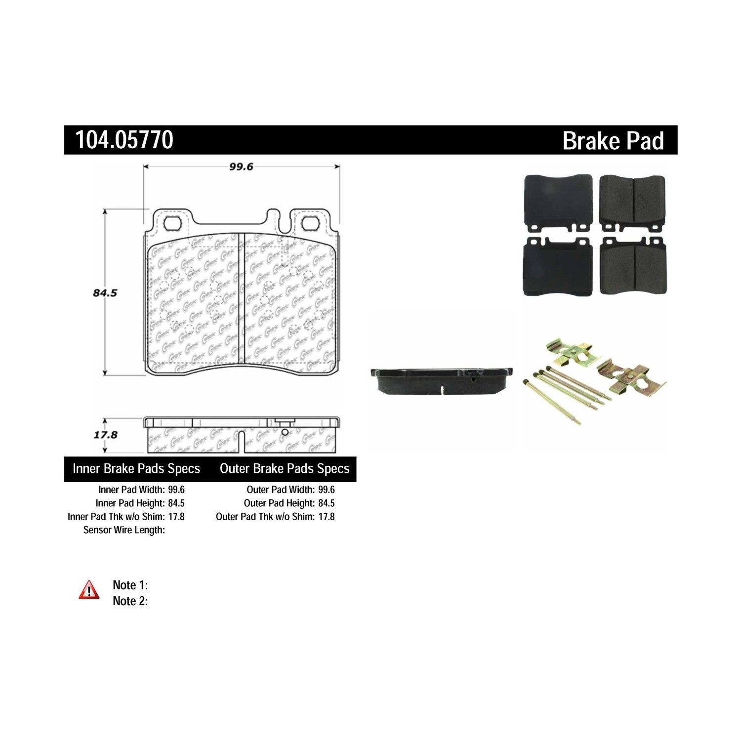 1999, 1998 Mercedes-Benz CL600 1998-1999 Mercedes-Benz 300SD Disc Brake Pad Set
